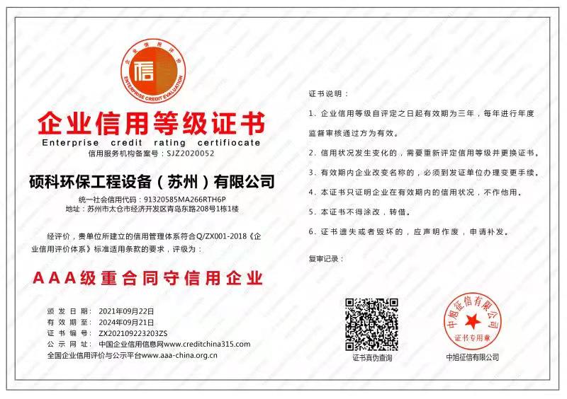 AAA級重合同守信用企業